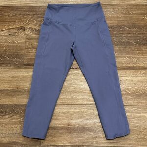 Zella Womens Purple Cropped Leggings with pockets 20inch Small Athletic Pants